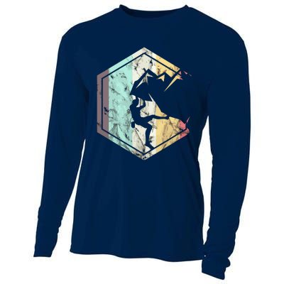 Awesome Rock Climbing Retro Mountain Climber Hiker Alpinism Cooling Performance Long Sleeve Crew