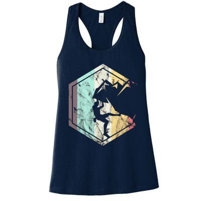 Awesome Rock Climbing Retro Mountain Climber Hiker Alpinism Women's Racerback Tank