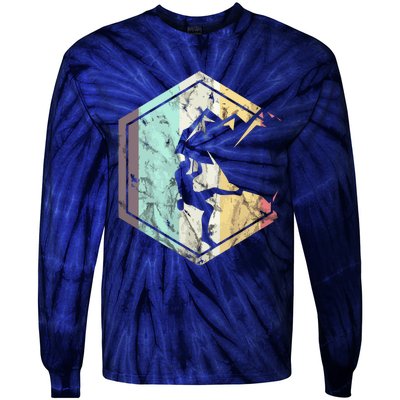 Awesome Rock Climbing Retro Mountain Climber Hiker Alpinism Tie-Dye Long Sleeve Shirt