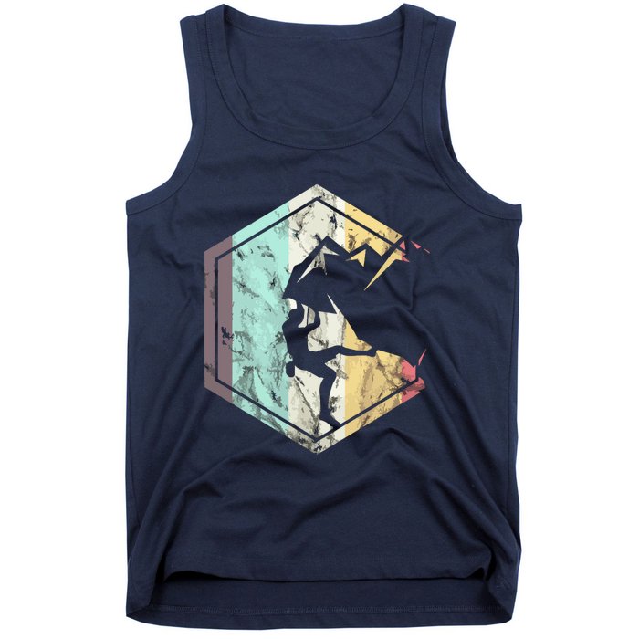 Awesome Rock Climbing Retro Mountain Climber Hiker Alpinism Tank Top