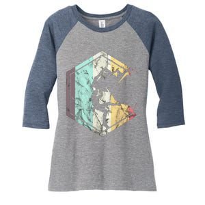 Awesome Rock Climbing Retro Mountain Climber Hiker Alpinism Women's Tri-Blend 3/4-Sleeve Raglan Shirt