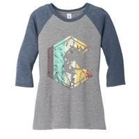 Awesome Rock Climbing Retro Mountain Climber Hiker Alpinism Women's Tri-Blend 3/4-Sleeve Raglan Shirt