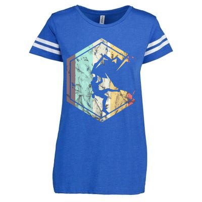 Awesome Rock Climbing Retro Mountain Climber Hiker Alpinism Enza Ladies Jersey Football T-Shirt