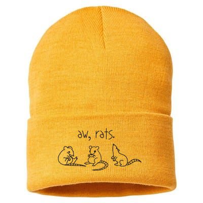 Aw Rats Cute Rat Trio Funny Sustainable Knit Beanie