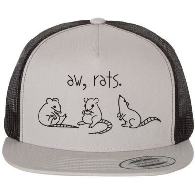 Aw Rats Cute Rat Trio Funny Flat Bill Trucker Hat