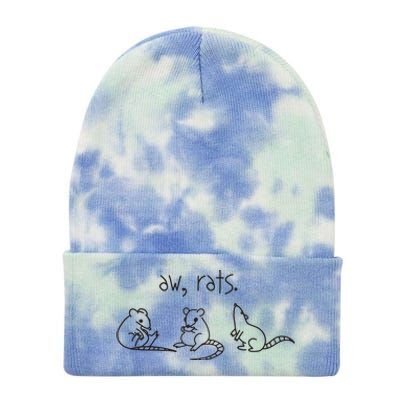 Aw Rats Cute Rat Trio Funny Tie Dye 12in Knit Beanie