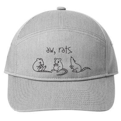 Aw Rats Cute Rat Trio Funny 7-Panel Snapback Hat