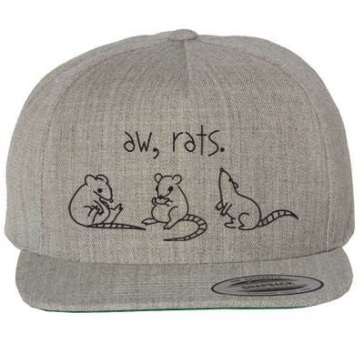 Aw Rats Cute Rat Trio Funny Wool Snapback Cap