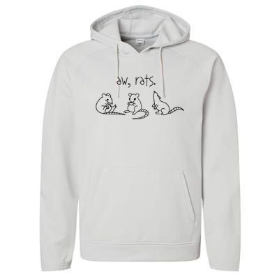 Aw Rats Cute Rat Trio Performance Fleece Hoodie