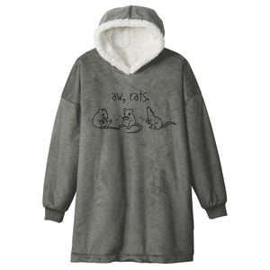 Aw Rats Cute Rat Trio Hooded Wearable Blanket