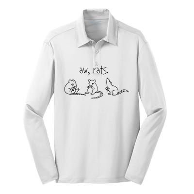 Aw Rats Cute Rat Trio Silk Touch Performance Long Sleeve Polo