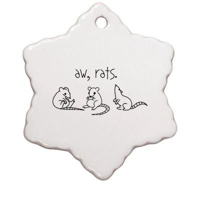 Aw Rats Cute Rat Trio Ceramic Star Ornament