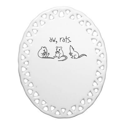 Aw Rats Cute Rat Trio Ceramic Oval Ornament