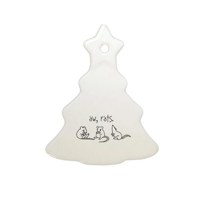 Aw Rats Cute Rat Trio Ceramic Tree Ornament