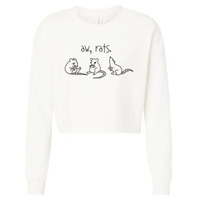Aw Rats Cute Rat Trio Cropped Pullover Crew