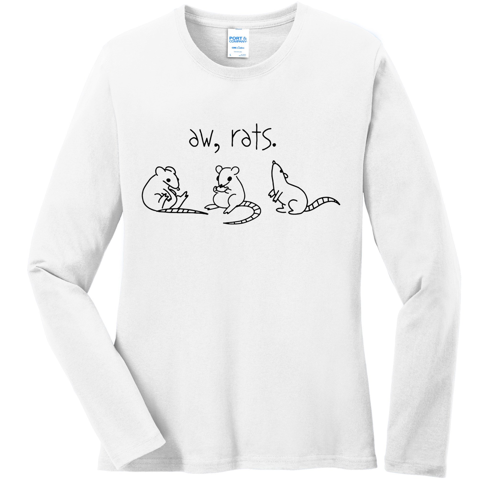 Aw Rats Cute Rat Trio Ladies Long Sleeve Shirt