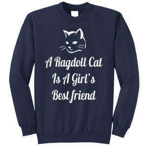 A Ragdoll Cat Is A Girl's Best Friend Christmas Gift Mothers Day Pet Cat Friend Sweatshirt