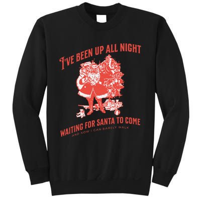 Adult Rude Christmas Waiting For Santa Sweatshirt