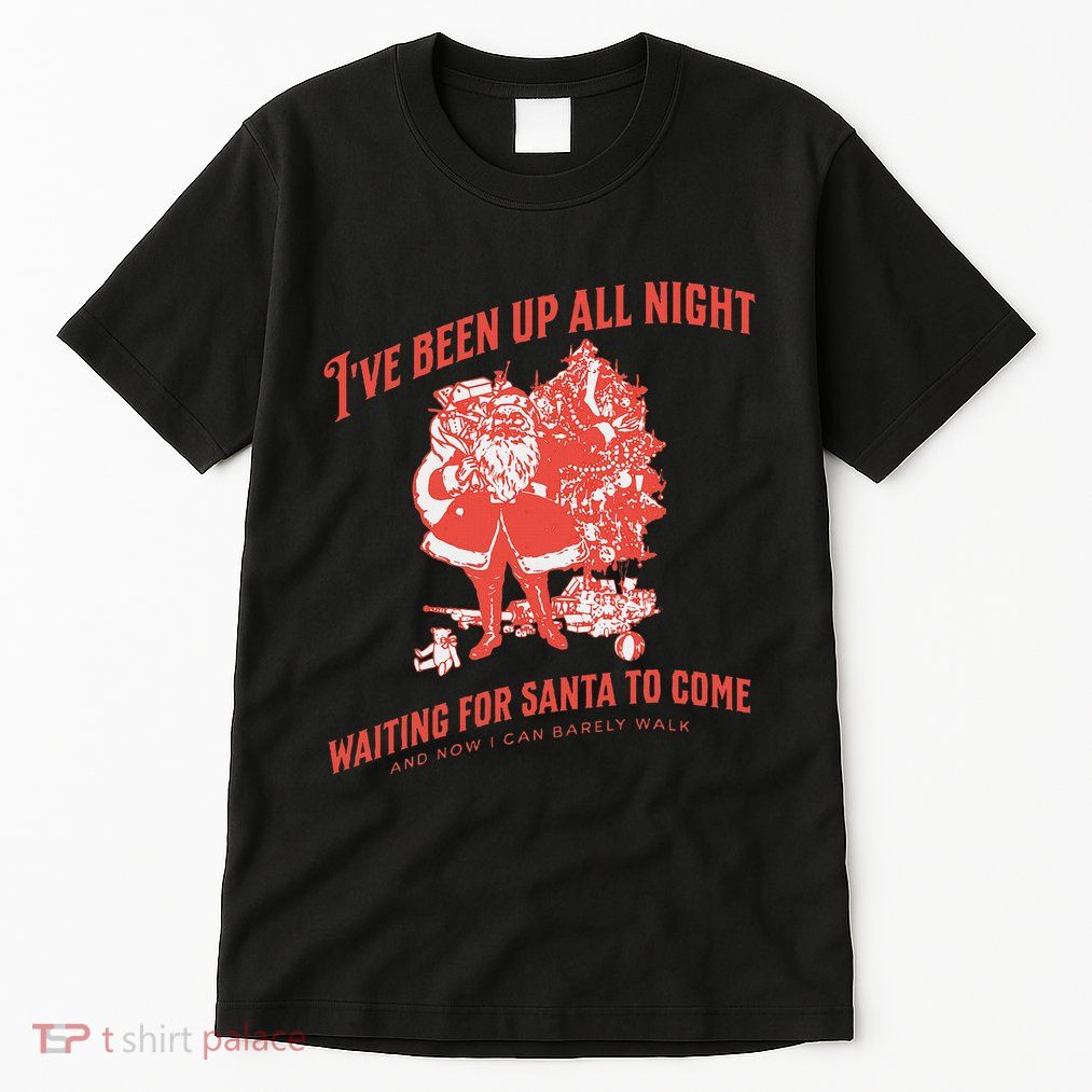 Adult Rude Christmas Waiting For Santa Tall T-Shirt
