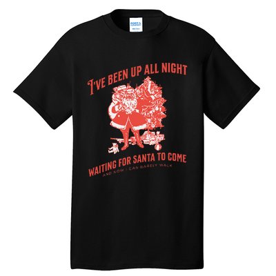 Adult Rude Christmas Waiting For Santa Tall T-Shirt