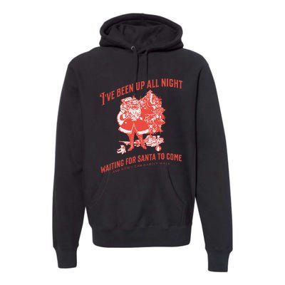 Adult Rude Christmas Waiting For Santa Premium Hoodie