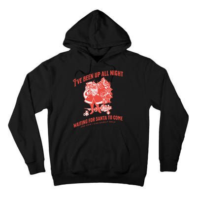 Adult Rude Christmas Waiting For Santa Tall Hoodie