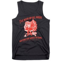 Adult Rude Christmas Waiting For Santa Tank Top