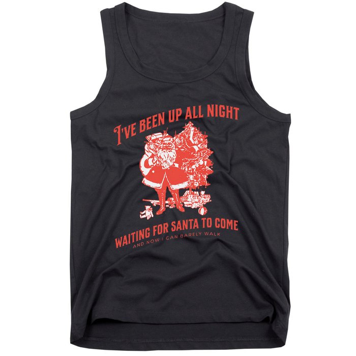 Adult Rude Christmas Waiting For Santa Tank Top