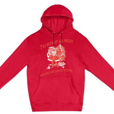 Adult Rude Christmas Waiting For Santa Premium Pullover Hoodie