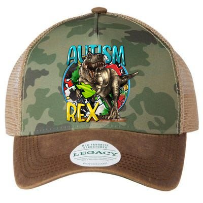 Autism Rex Cool Autism Awareness T Rex Design Legacy Tie Dye Trucker Hat