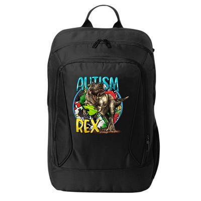 Autism Rex Cool Autism Awareness T Rex Design City Backpack