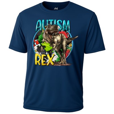Autism Rex Cool Autism Awareness T Rex Design Performance Shirt