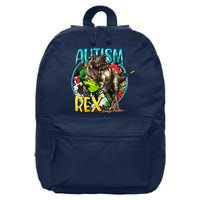 Autism Rex Cool Autism Awareness T Rex Design 16 in Basic Backpack