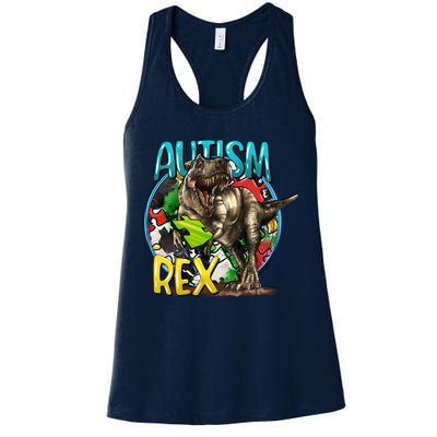 Autism Rex Cool Autism Awareness T Rex Design Womens Tank Top
