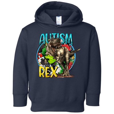 Autism Rex Cool Autism Awareness T Rex Design Toddler Hoodie