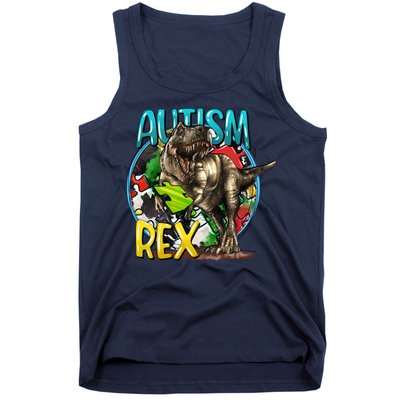 Autism Rex Cool Autism Awareness T Rex Design Tank Top