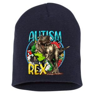 Autism Rex Cool Autism Awareness T Rex Design Short Acrylic Beanie