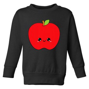 Apple Red Cute Adorable Kawaii Pretty Smile Sweet Toddler Sweatshirt