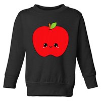 Apple Red Cute Adorable Kawaii Pretty Smile Sweet Toddler Sweatshirt