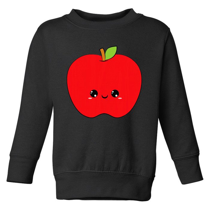 Apple Red Cute Adorable Kawaii Pretty Smile Sweet Toddler Sweatshirt