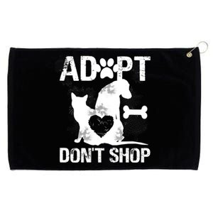 Animal Rescue Cat Dogs Adopt Don't Shop Funny Gift Grommeted Golf Towel