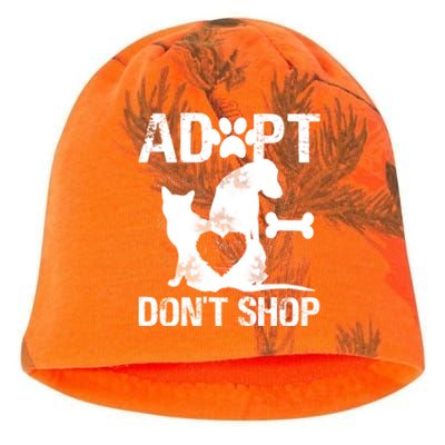 Animal Rescue Cat Dogs Adopt Don't Shop Funny Gift Kati - Camo Knit Beanie