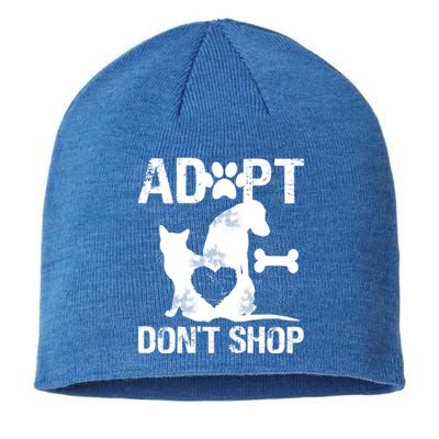 Animal Rescue Cat Dogs Adopt Don't Shop Funny Gift Sustainable Beanie