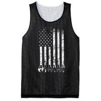 Auto Repairman Car Mechanic Wrench Workshop Tools USA Flag Mesh Reversible Basketball Jersey Tank