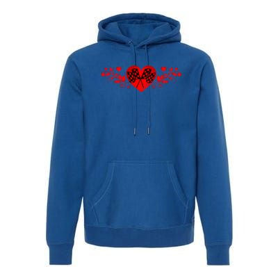 Auto Racing Checkered Flag Gift Premium Hoodie