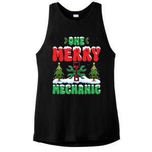 Auto Repairman Christmas One Merry Mechanic Xmas Tree Ladies PosiCharge Tri-Blend Wicking Tank