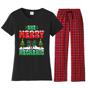 Auto Repairman Christmas One Merry Mechanic Xmas Tree Women's Flannel Pajama Set