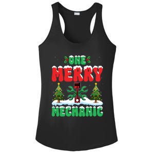 Auto Repairman Christmas One Merry Mechanic Xmas Tree Ladies PosiCharge Competitor Racerback Tank