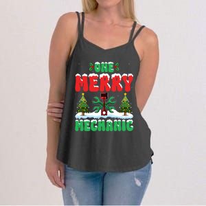 Auto Repairman Christmas One Merry Mechanic Xmas Tree Women's Strappy Tank