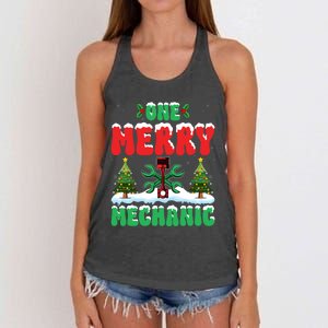 Auto Repairman Christmas One Merry Mechanic Xmas Tree Women's Knotted Racerback Tank